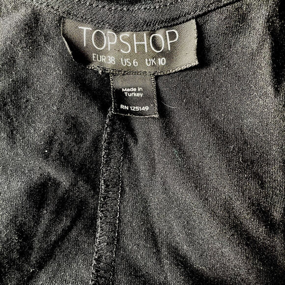 Topshop Womens Plunging V-Neck Spaghetti Strap Black Pants Jumpsuit Stretch Sz 6 - Picture 7 of 9